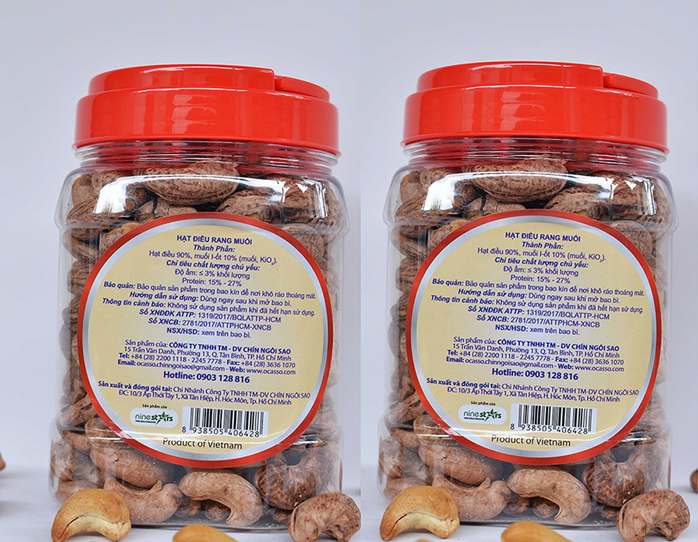 1Kg Hạt Điều Rang Muối Vỏ Lụa Loại A O'Casso