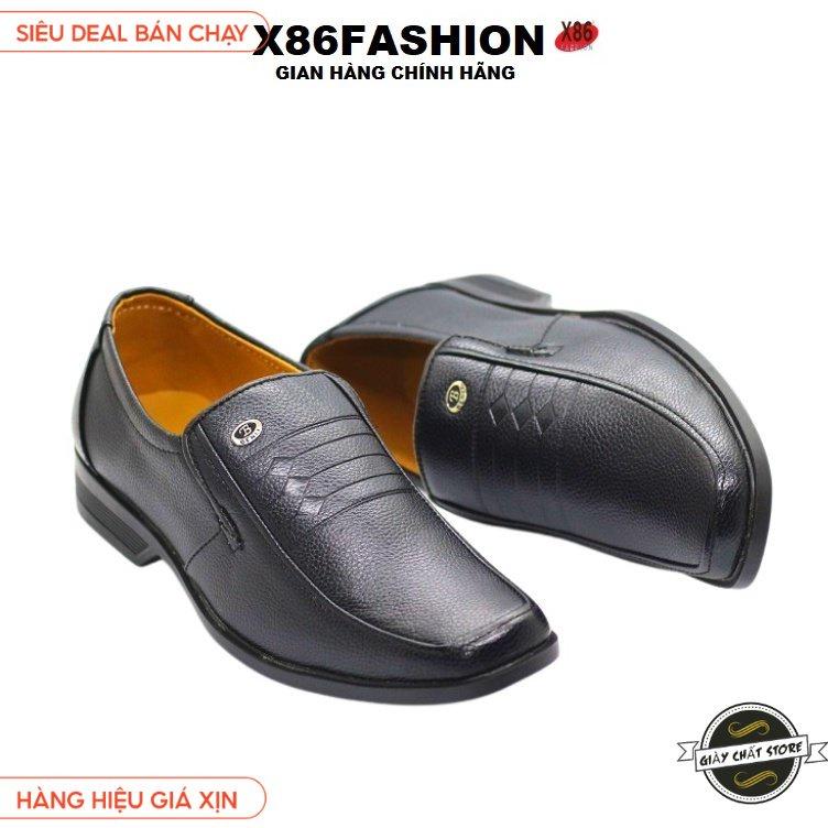 Giày tây nam cho người trung niên 2 màu nâu và đen đế khâu chăc chắn X86fashion-OG04