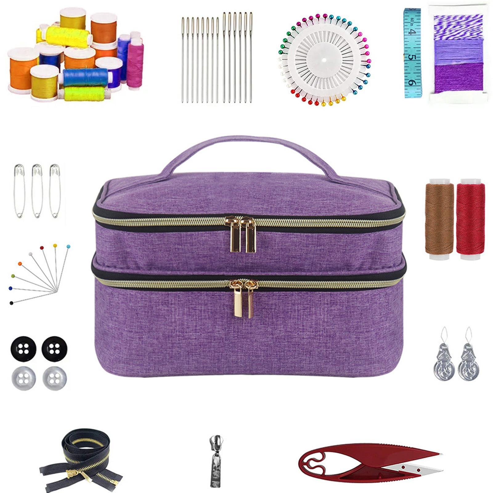 Double Layer Sewing Storage Organizer DIY Storage Bag for Sewing Supplies