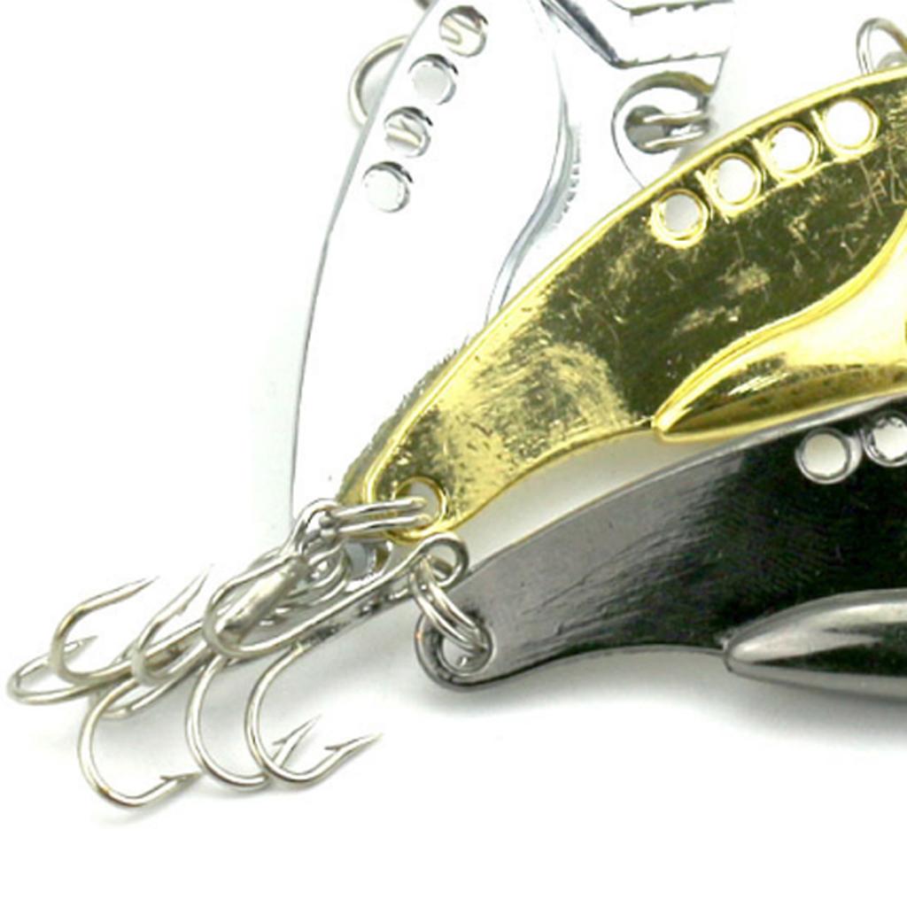 5 Pieces Mixed Colors VIB Spoon Fishing Hard Lure Bass Crank Bait Vibration Fishing Tackle Tools Artificial Bait