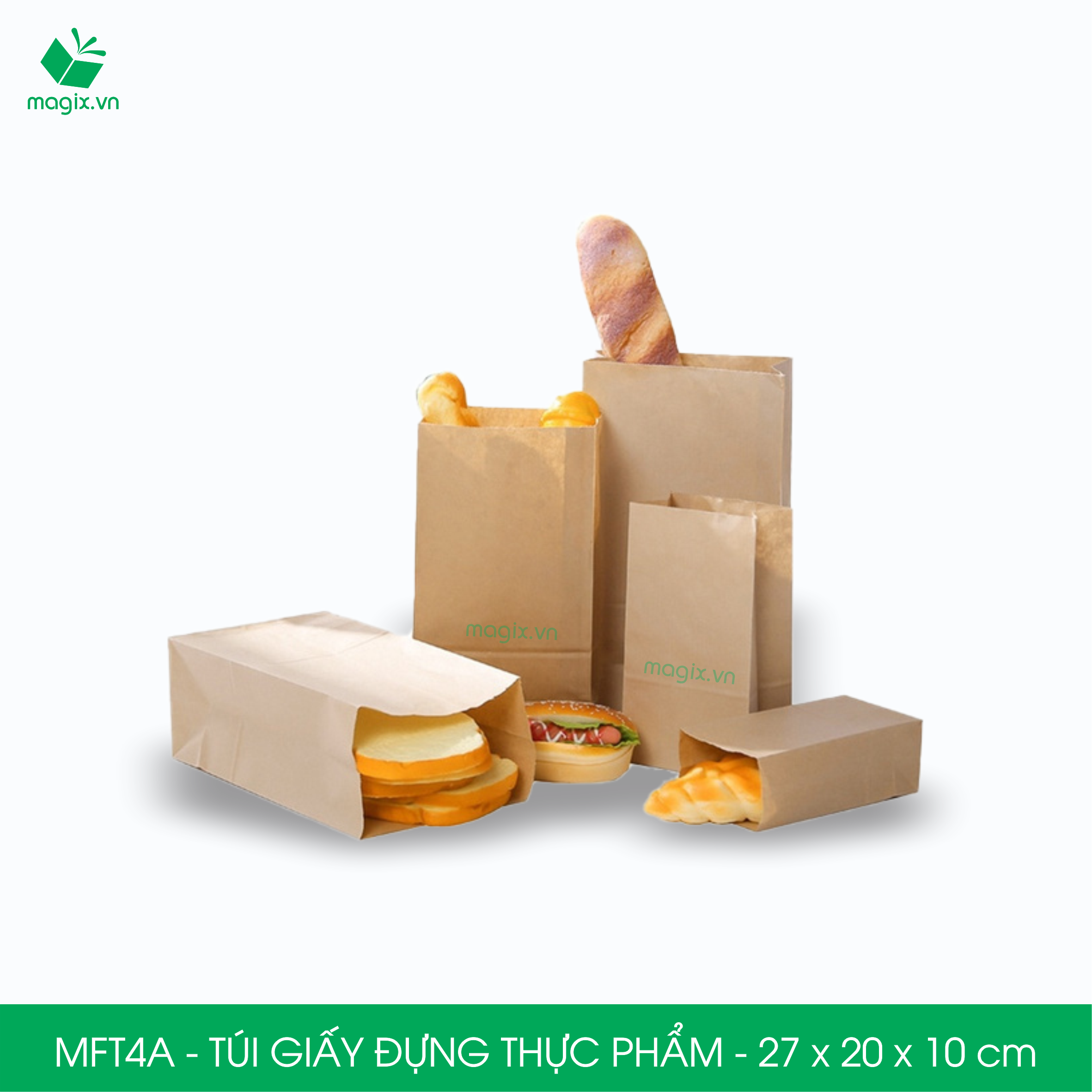 Combo 1000 túi giấy đựng thực phẩm - Túi giấy đựng đồ ăn - Túi giấy bánh mì