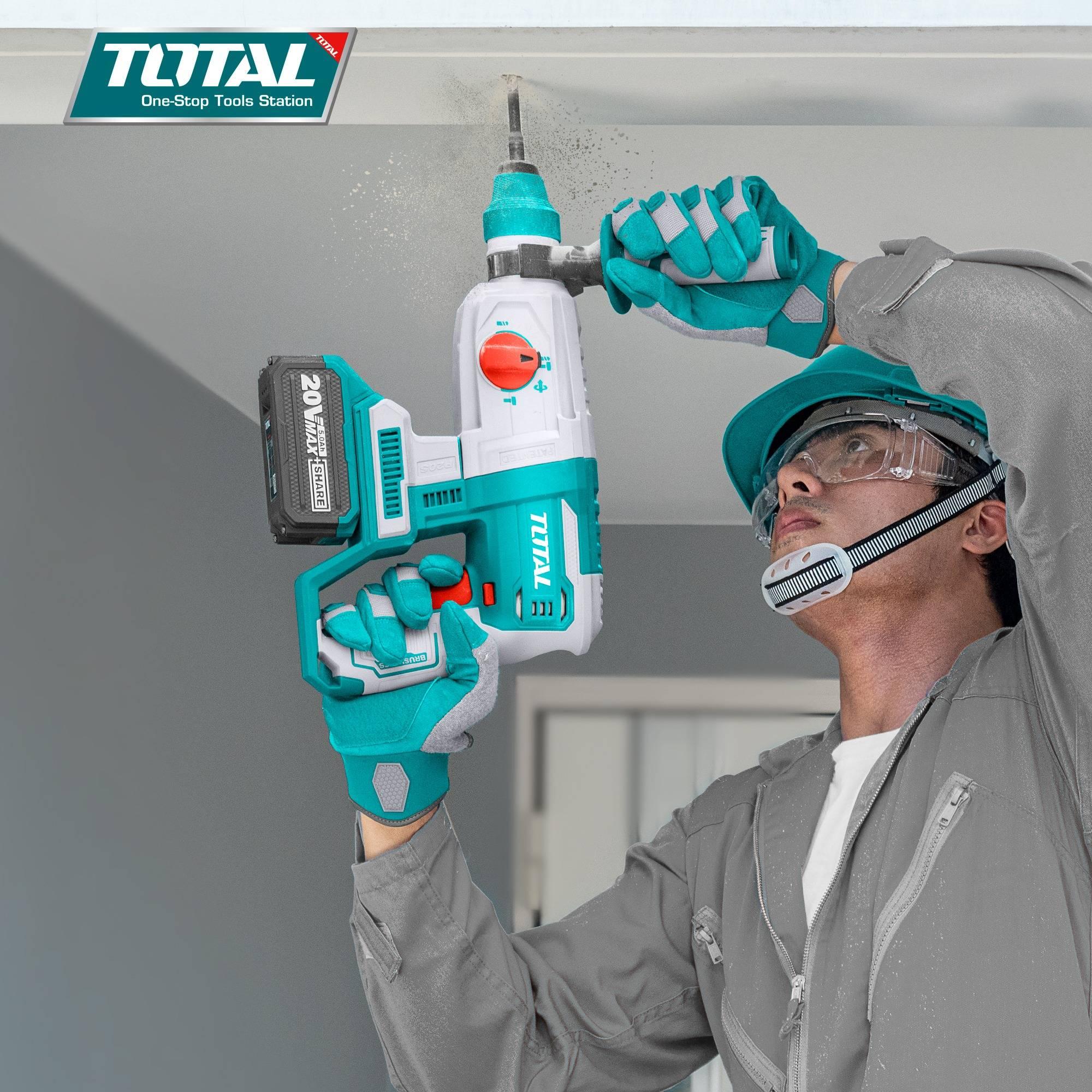 MÁY KHOAN ĐỤC DÙNG PIN 20V TOTAL TRHLI20228 - HÀNG CHÍNH HÃNG