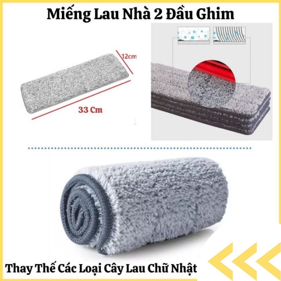 Bông lau nhà hinh chữ nhật 2 đầu gài giá ưu đãi