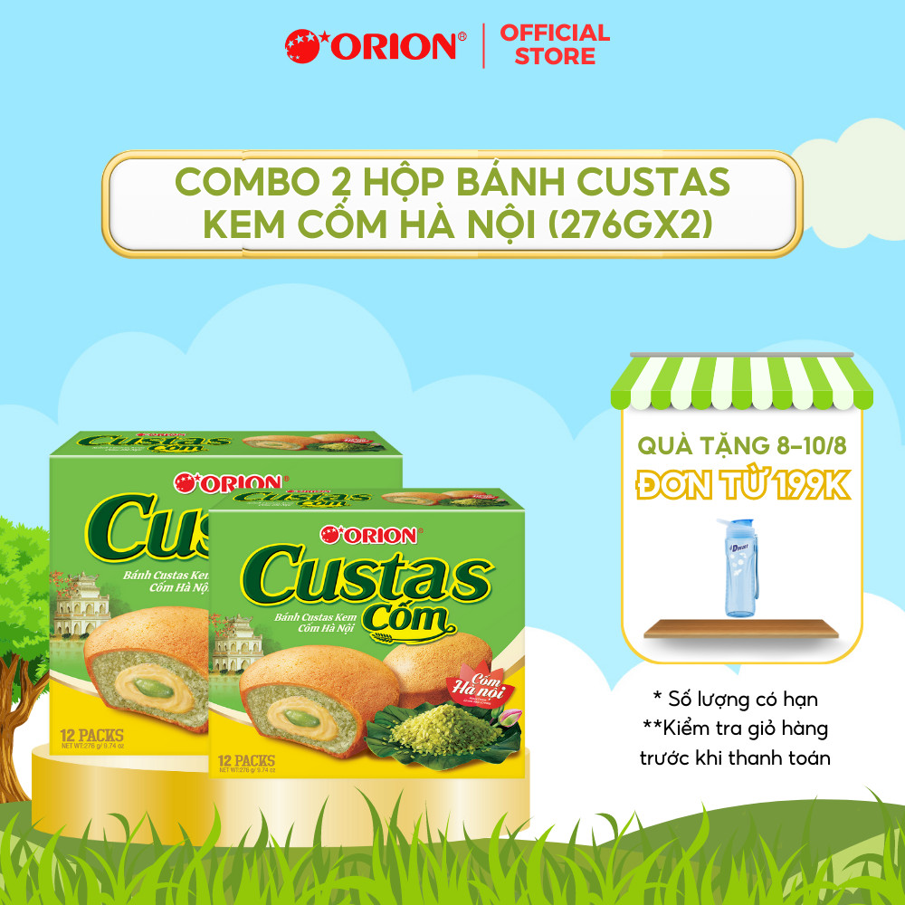 Combo 2 Hộp Bánh CUSTAS vị CỐM Hà Nội (282g/hộp)