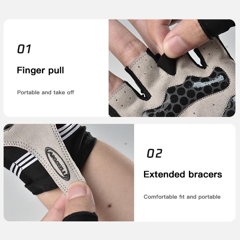 Găng Tay Xe Đạp MTB Xe Đạp Găng Tay Thể Thao Ngón Xe Đạp Goves Nam Nữ Thoáng Khí Chống Sốc Găng Tay
