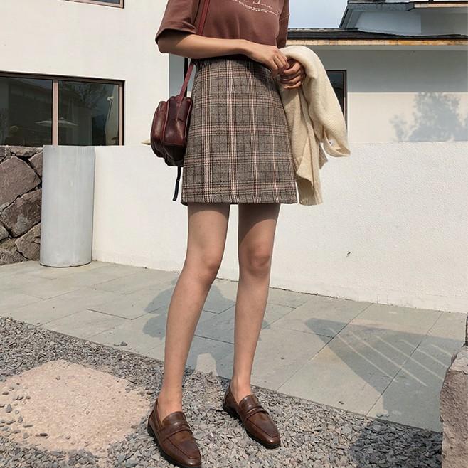 Chân váy nữ ngắn caro dáng chữ A lưng cao thời trang cho nữ phong cách Hàn Quốc CV04