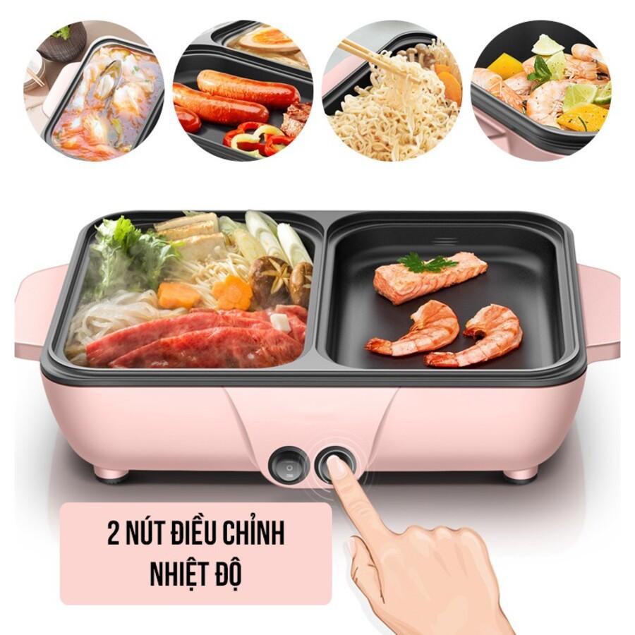 Bếp Lẩu Nướng Đa Năng 2 Ngăn Nồi Mini Nướng 2 in 1 Z9 Hàn Quốc Chính Hãng