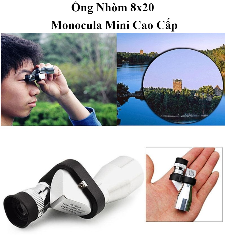 Ống nhòm một mắt gắn điện thoại 8x20 sử dụng như len máy ảnh - cho bạn bức hình tuyệt vời