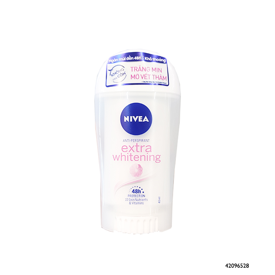 Bộ đôi Nivea Extra Whitening: Xịt 150ml và sáp 40ml ngăn mùi trắng mịn mờ vết thâm