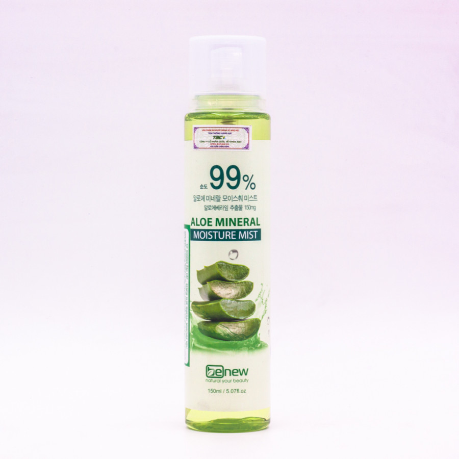Xịt khoáng cấp ẩm tức thì chống khô da, làm mịn da chiết xuất Lô hội Benew Aloe Mineral Moisture Mist 150ml