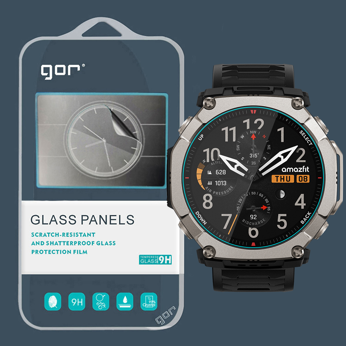 Miếng Dán Cường Lực GOR cho Amazfit T-Rex Ultra 2 - Hàng Chính Hãng