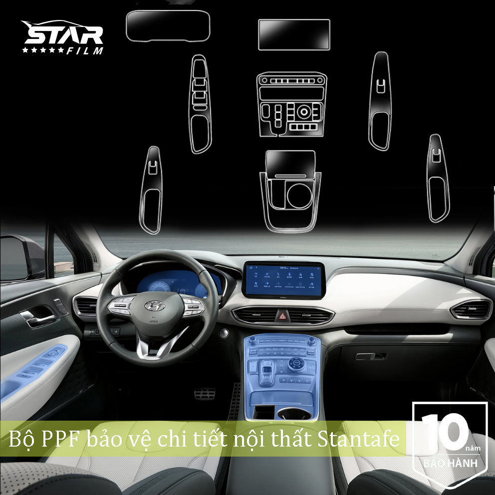 Huyndai Santafe 2022 PPF TPU chống xước tự hồi phục STAR FILM