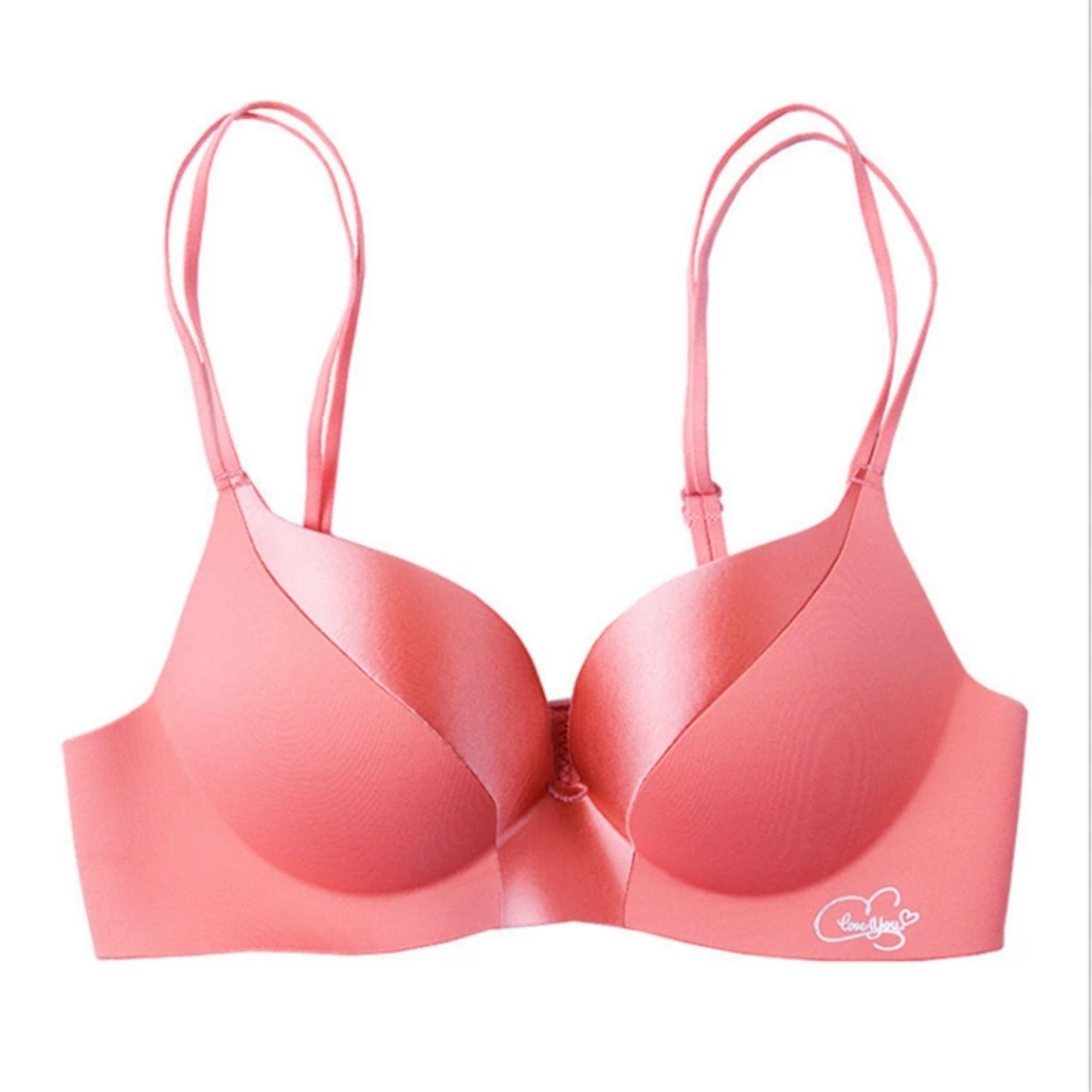 Áo lót su phối lụa push up caocấp, Không gọng, có đệm nâng ngực, áo ngực nữ sang trọng và quyếnrũ Bra Top - Đỏ