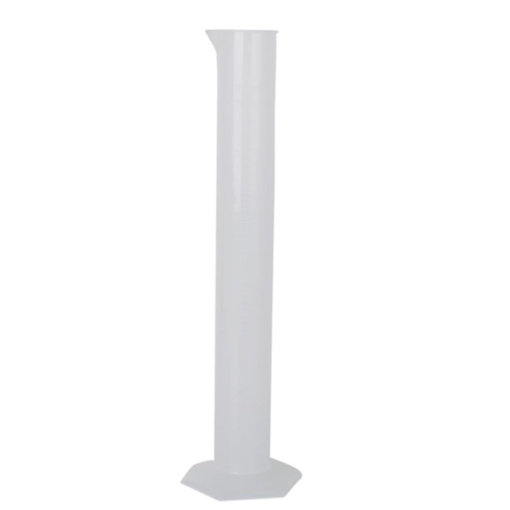 250ml 2.5ml Graduation Transparent Plastic Graduated Cylinder