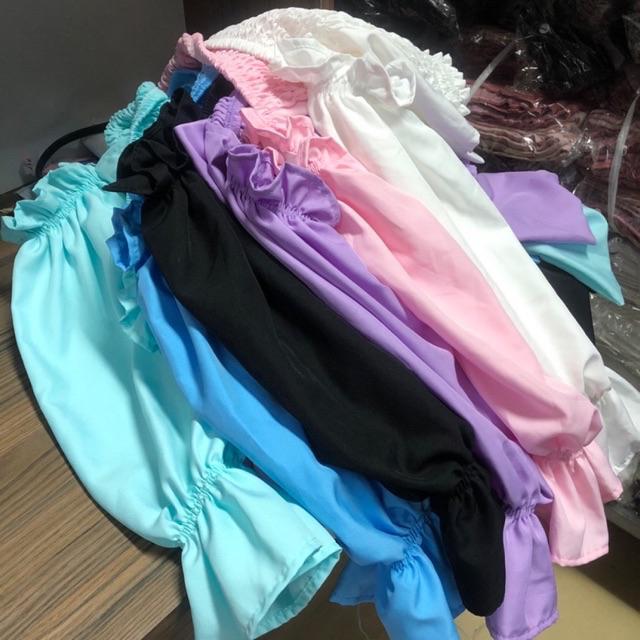 Áo bẹt vai tay phồng nơ bản to sexy