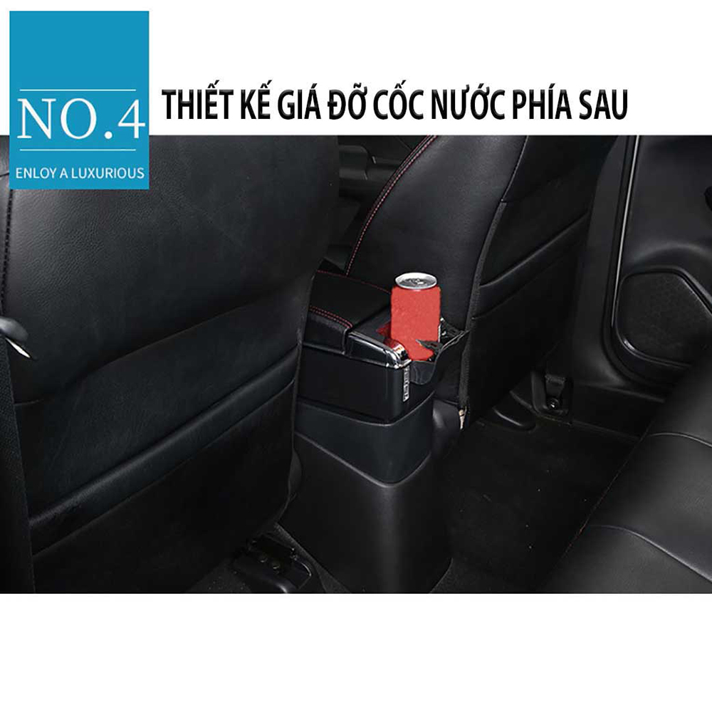 Hộp tỳ tay ô tô, xe hơi cao cấp dùng cho xe Toyota Vios 2008-2017 tích hợp 7 cổng USB