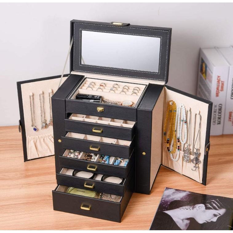 Hộp đựng trang sức dụng cụ trang điểm 5 tầng có gương trang điểm GRAND MARINA JEWELRY BOX