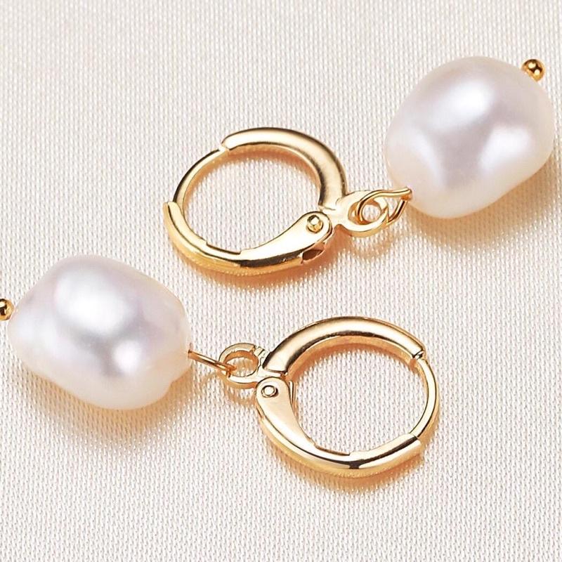 Bông Tai Bạc 925 Mạ Vàng Đính Hạt 10 Ly Dễ Thương - Trường Thịnh Ngọc Trai