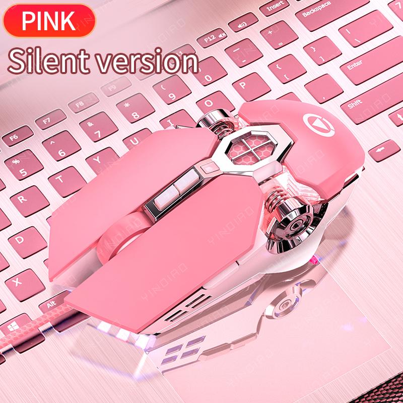Silent Chuột, Hồng Dạ Quang Chuột Dễ Thương Dành Cho Bé Gái, Có Thể Điều Chỉnh DPI Cơ Chơi Game