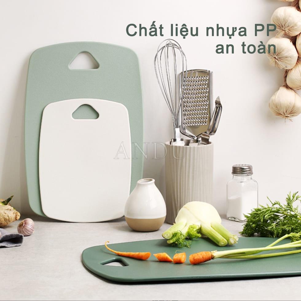 Set 3 Thớt Nhựa Kháng Khuẩn Lúa Mạch Bằng Nhựa PP Dễ Dàng Vệ Sinh Lau Chùi