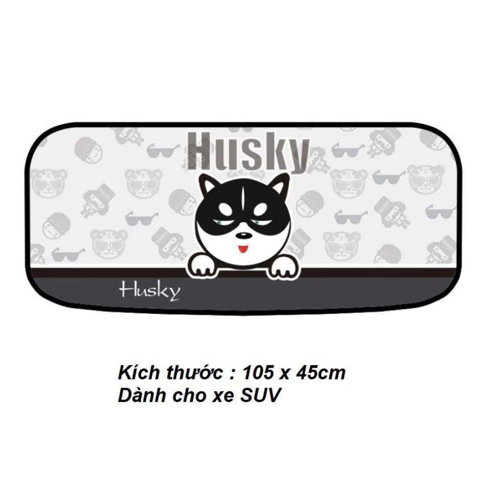 Tấm chống nắng 5 lớp cách nhiệt cho ô tô hình chó Husky cao cấp