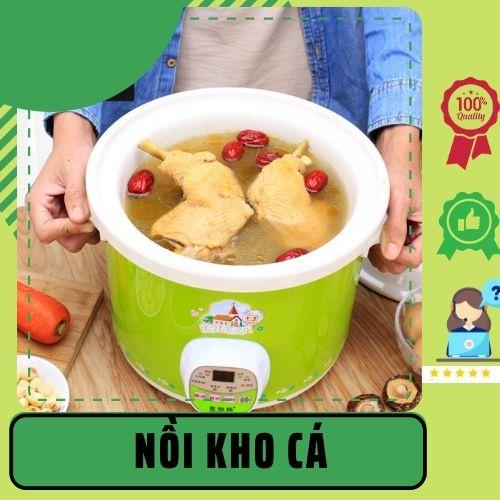 Nồi Kho Cá Màu Xanh Lõi Sứ Đáy Nồi Phẳng, Thành Nồi Dày, Điều Khiển Cơ, Chuyển Chế Độ Nấu Thuận Tiện HH0017