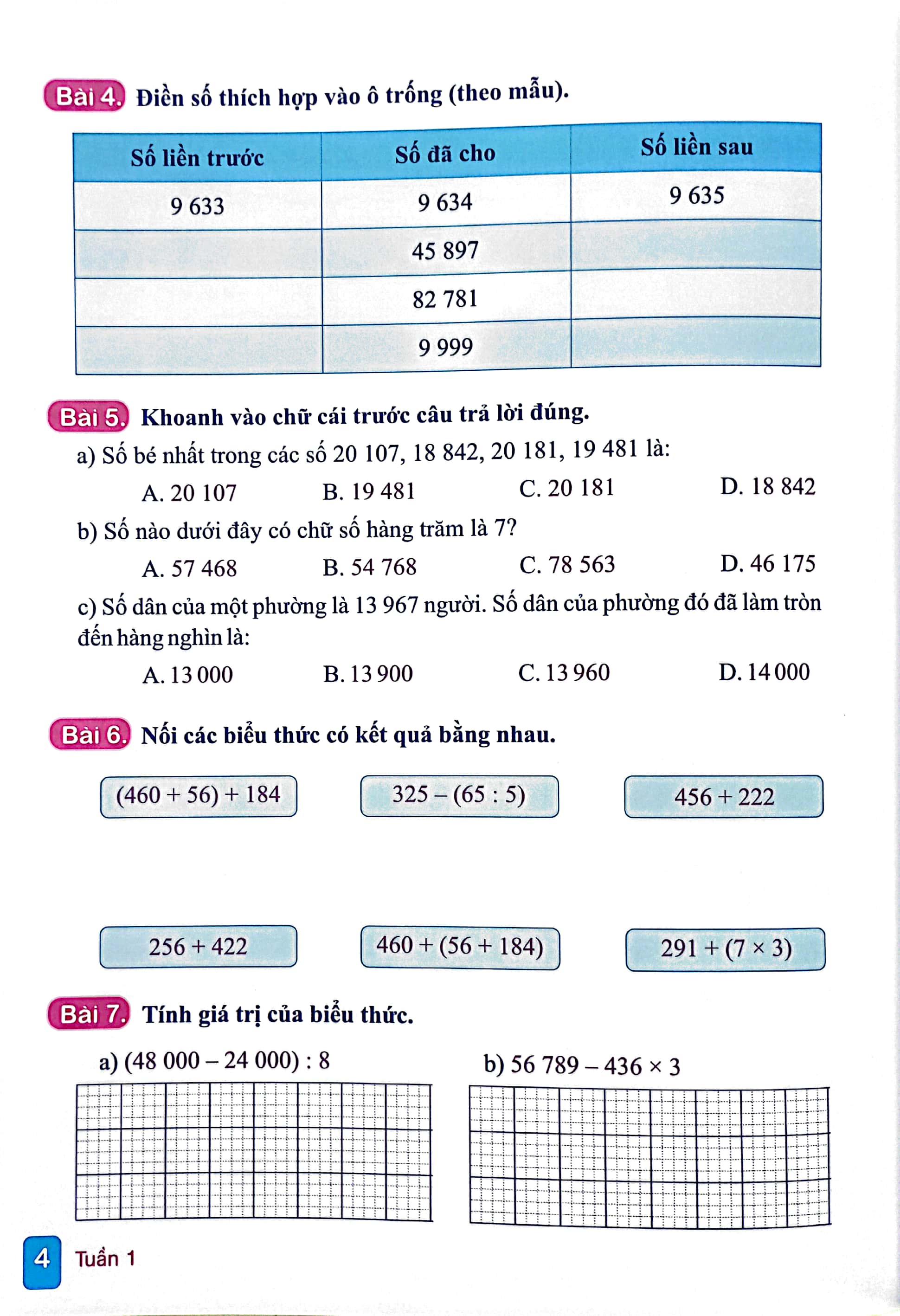 Vở Bài Tập Toán Nâng Cao 4 - Tập 1