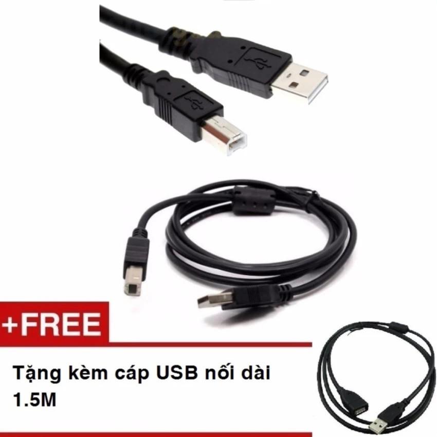 Cáp máy in cổng USB 1.5M Tặng cáp USB nối dài 1.5M