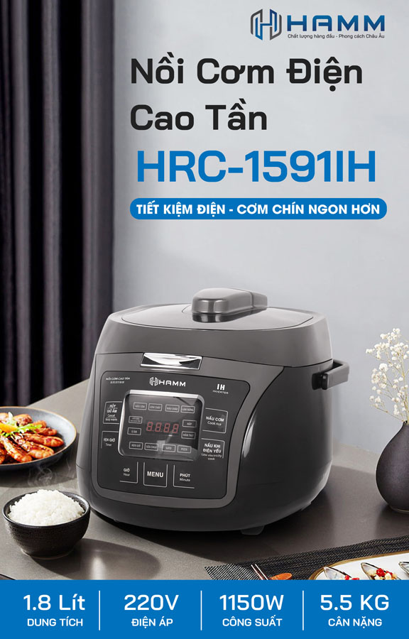 Nồi Cơm Điện Cao Tần HAMM HRC-1591IH - Hàng Chính Hãng