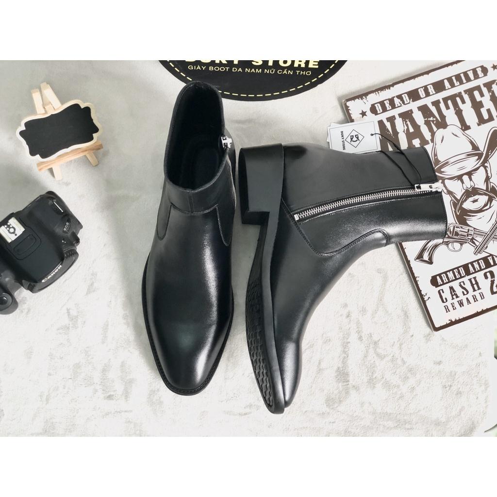 Zip Boot da bò cao cấp, đế cao su