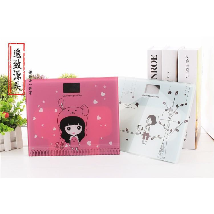 Cân sức khỏe gia đình xịn - Cân điện tử mini - cô gái đội mũ