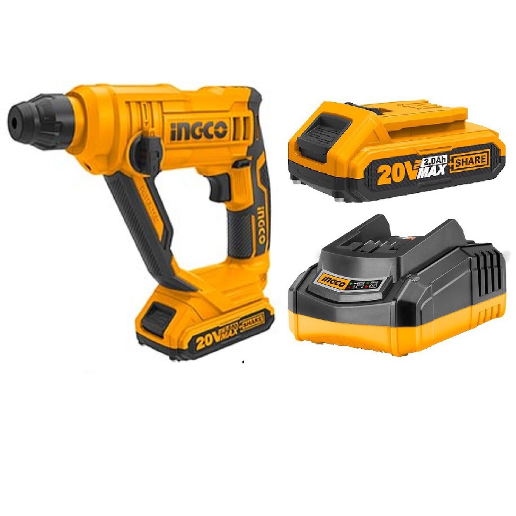 Máy khoan bê tông dùng pin 20V 1 PIN1SẠC Ingco CRHLI1601FBLI2001FCLI2001