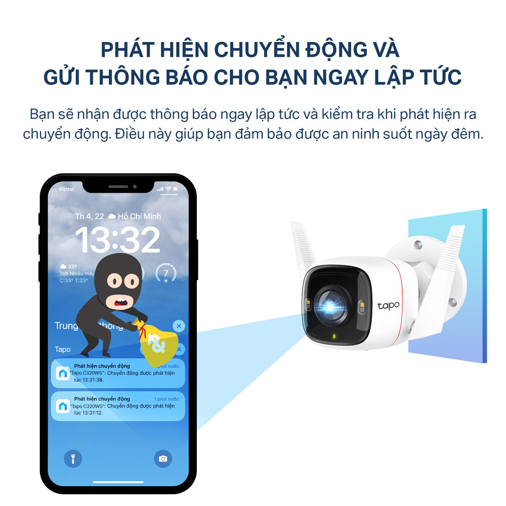 Camera WiFi Ngoài Trời TP-Link Tapo C320WS Độ Phân Giải 2K QHD - Hàng Chính Hãng