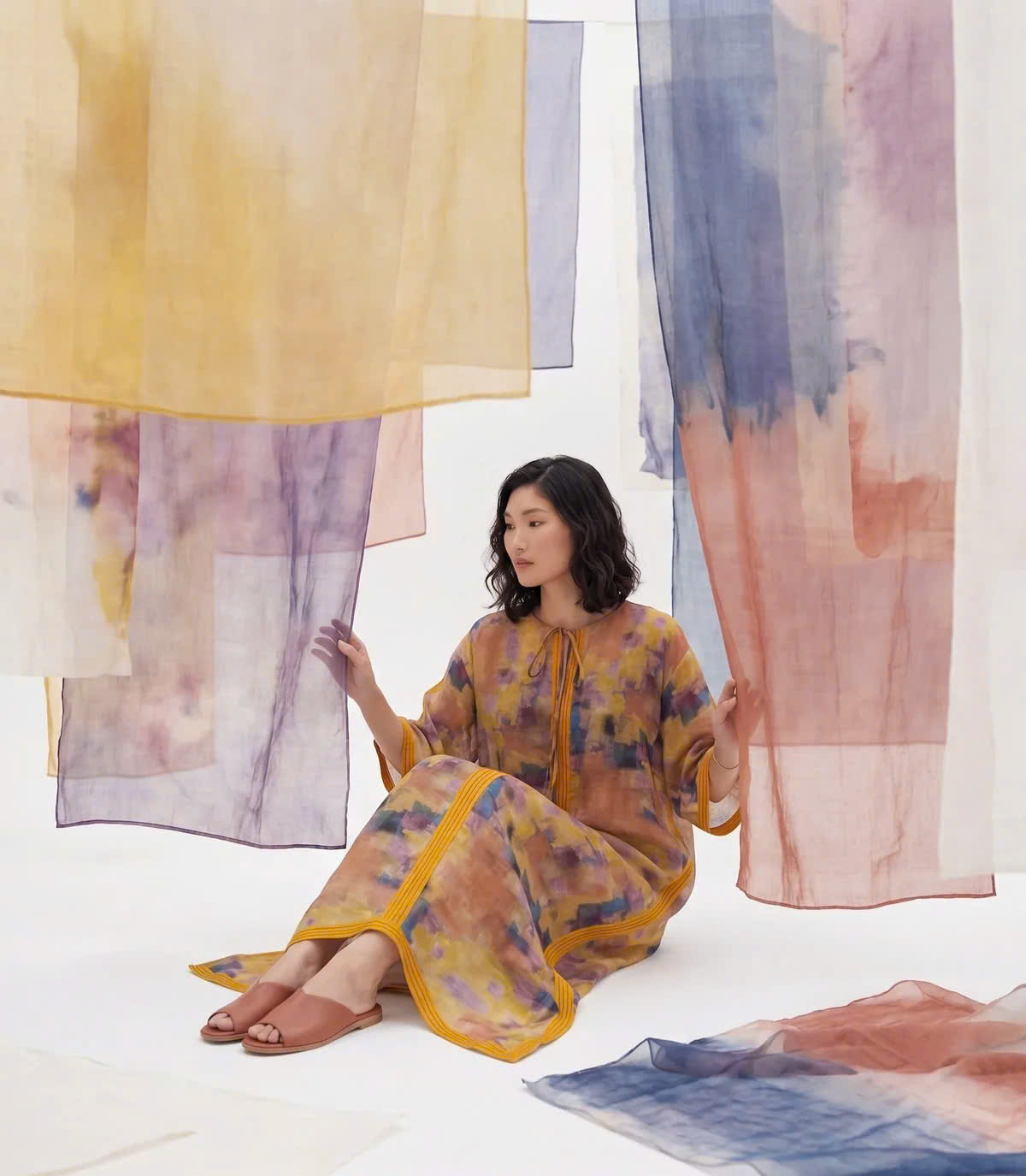 Đầm Kaftan Ramie Thuỷ Ảnh Dre240 Thời trang thiết kế Hity