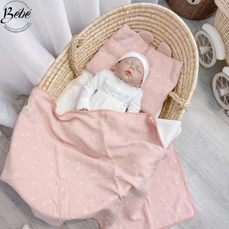 Vải xô muslin cao cấp 2 lơp quả chery mềm mịn thấm hút mồ hôi