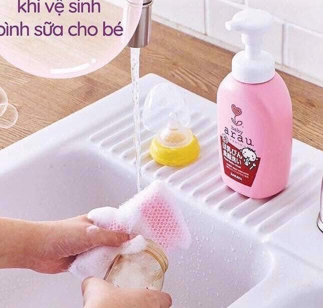Nước rửa bình sữa Arau Baby 500ml cho bé, dung dịch rửa bình sữa Nhật Bản