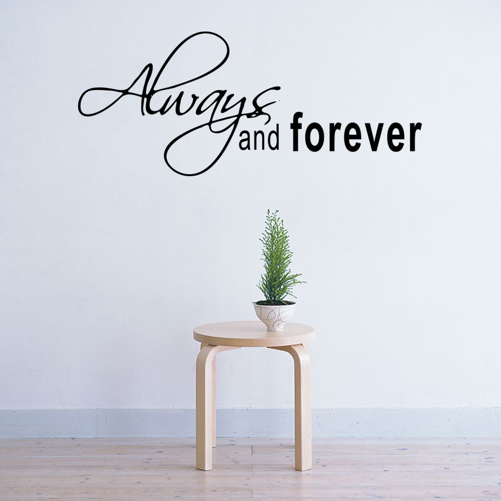 Decal dán tường chữ ý nghĩa ALWAYS AND FOREVER trang trí công ty, phòng ngủ lãng mạn