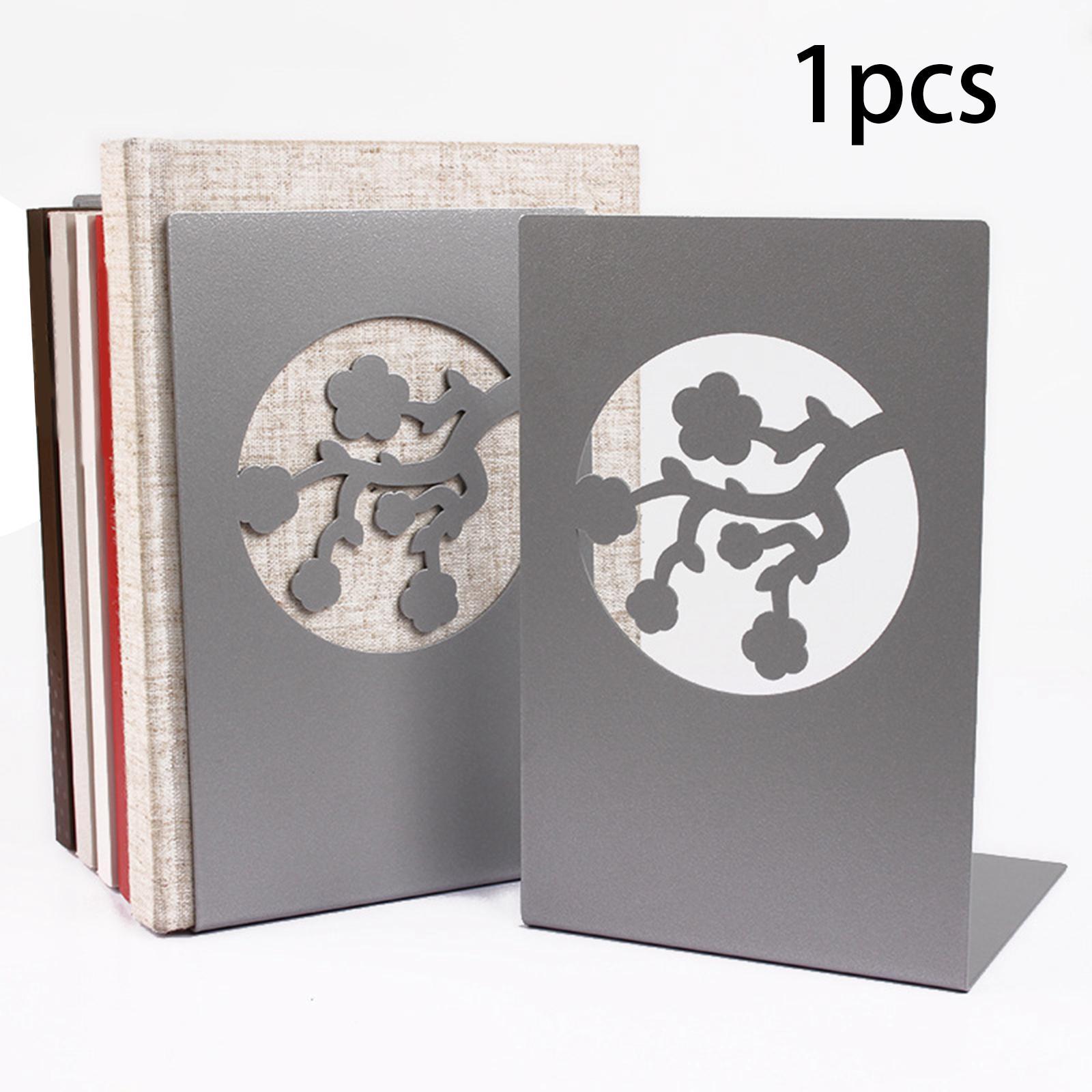 Metal Bookends Decorative Organizer Book Stoppers for Shelves Office Bedroom