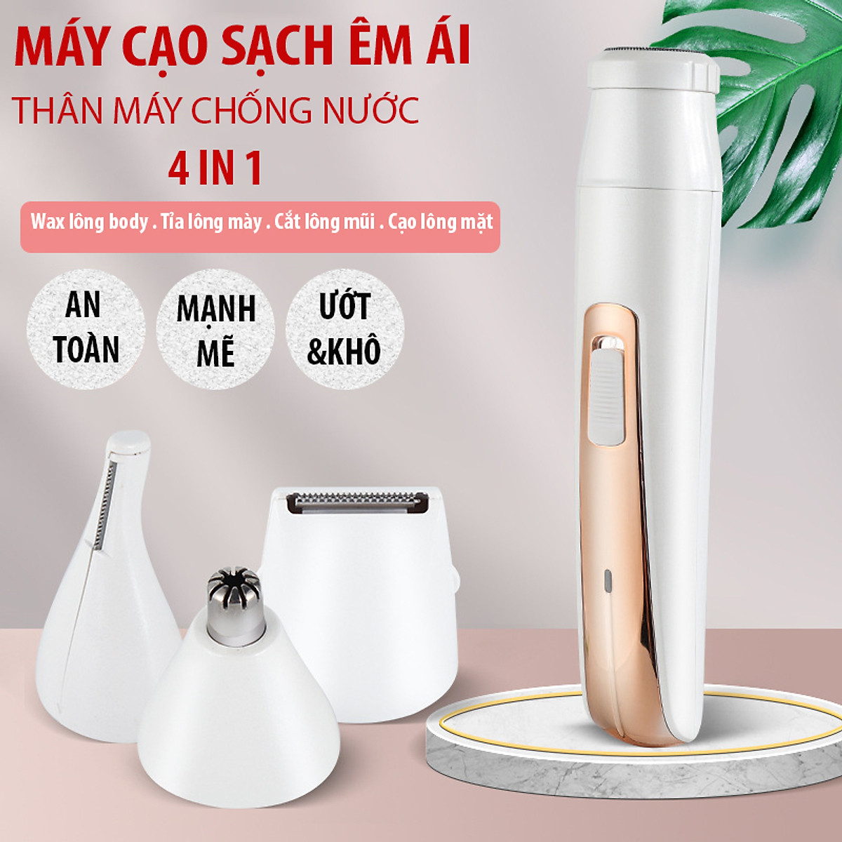 Dao Cạo Lông Đa Năng 4 trong 1, Cạo Lông Mặt, Tỉa Lông Mũi Tỉa Lông Body Tỉa Lông Vùng Bikini Tỉa Lông Mày Sạc USB Nhỏ gọn Tiện Lợi