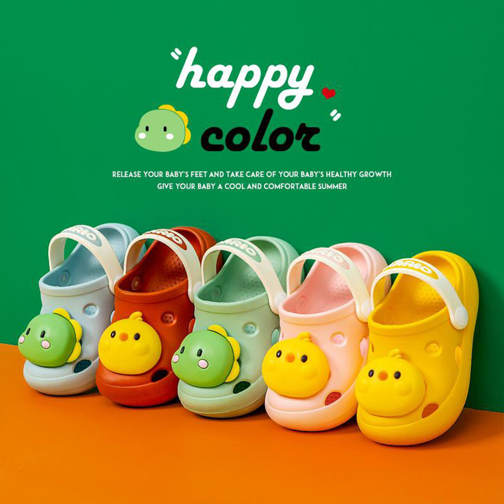 Dép Trẻ Em Cheerful Mario QL - 6633 Siêu Mềm Siêu Nhẹ Chống Trơn Trượt Cho Bé - 5 Màu Sắc Đính Kèm Sticker Gà Ngộ Nghĩnh, Có Quai Đeo Linh Hoạt (Kèm Tất Babylovego B101)