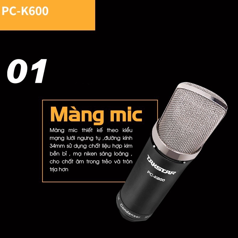 Mic Thu Âm Karaoke Livestream Tastar  PC K600