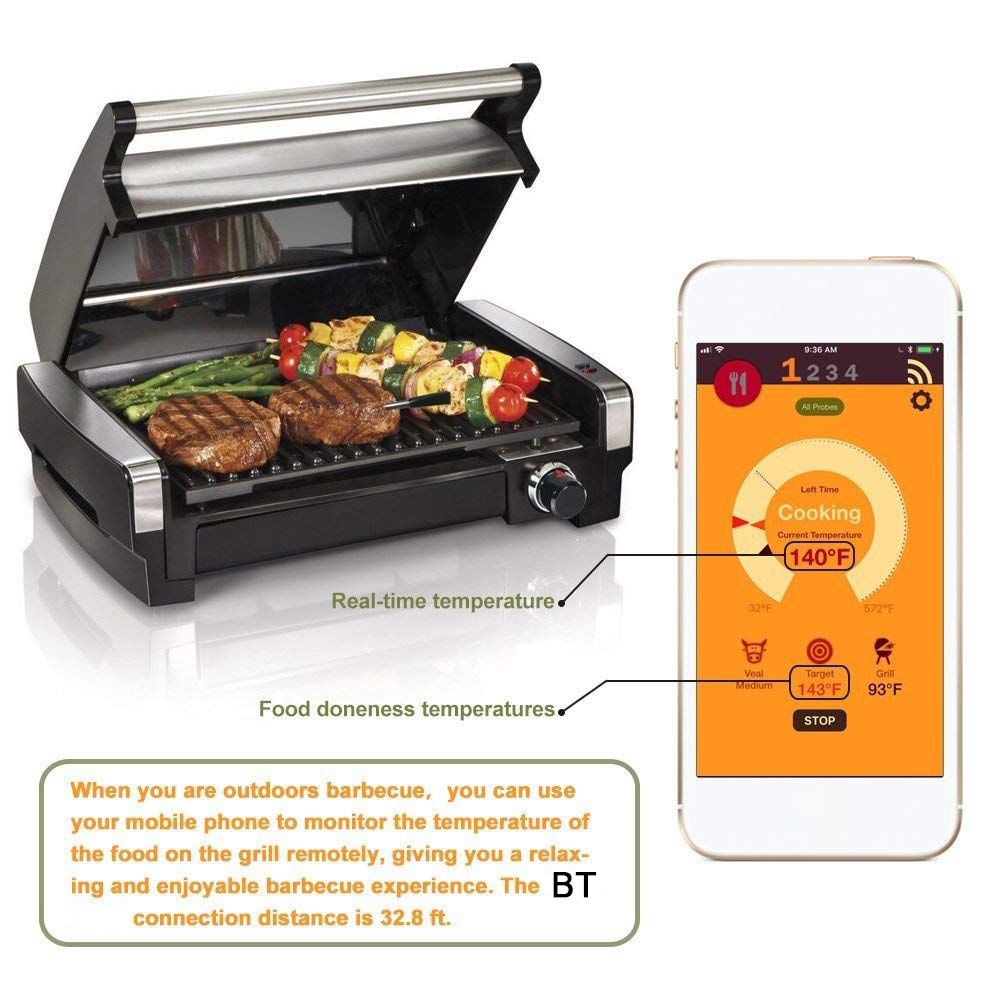 Đầu Nhiệt Kế Thực Phẩm Bbq Kỹ Thuật Số Không Dây Bt