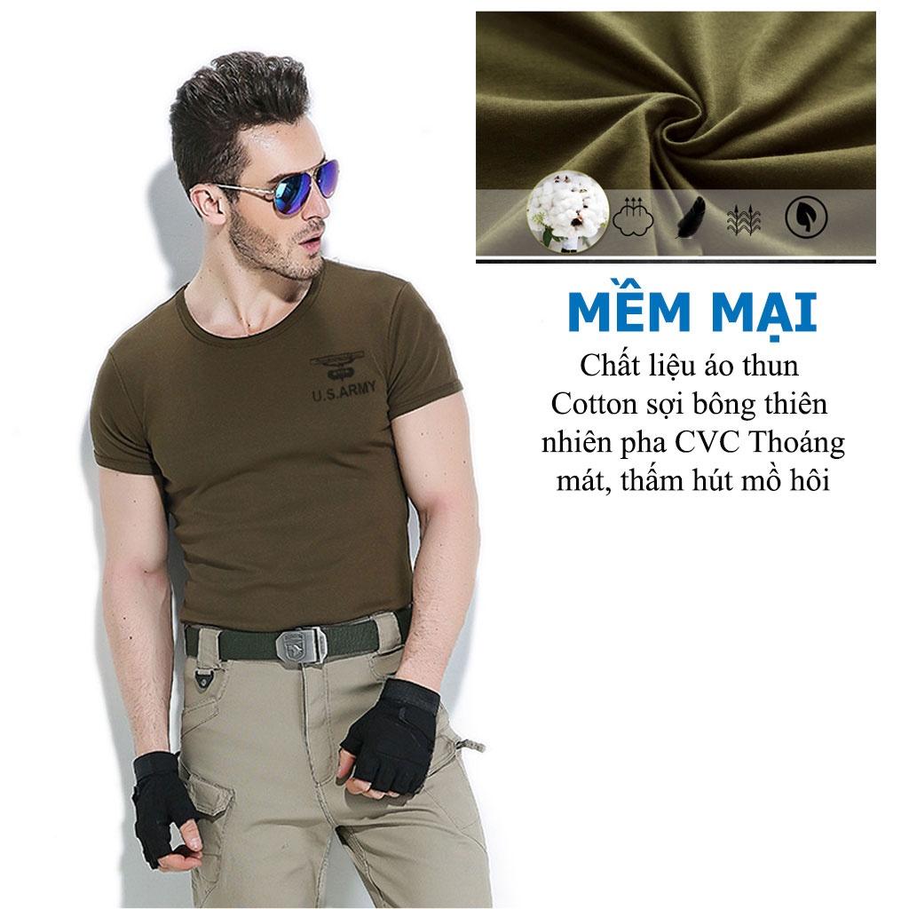 Áo Thun Nam Lính Mỹ US ARMY - Áo Phông Nam cotton Quân Đội Mềm Mịn Thoáng Mát Dáng Ôm Body Hàng Chính Hãng