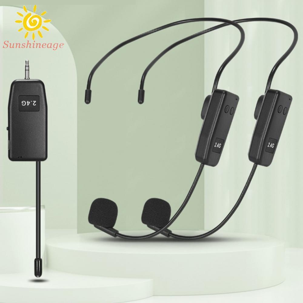 2.4G Wireless Microphone Headset Mic System For Voice Teaching Speaker Karaoke