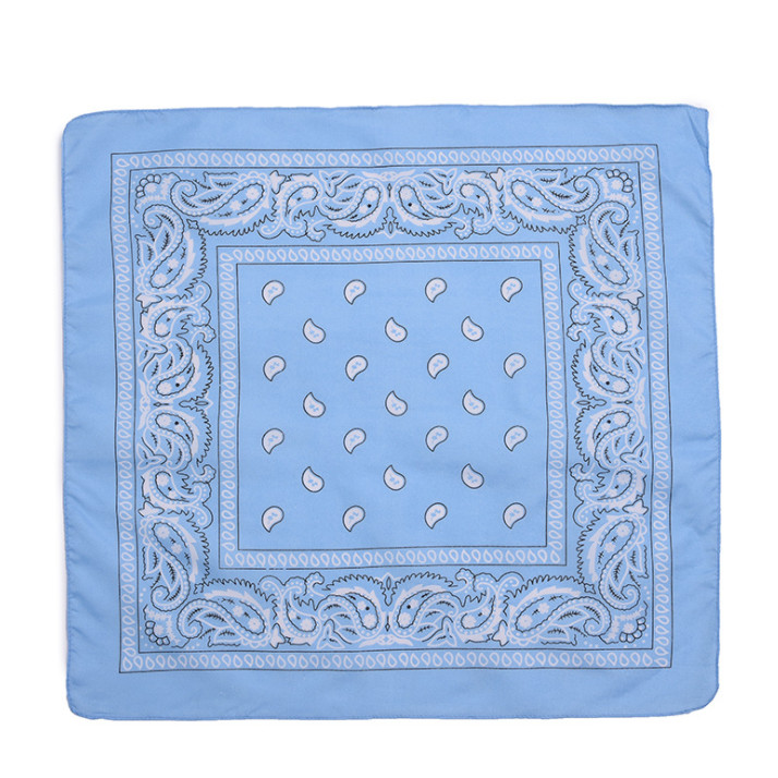 Bộ sưu tập khăn vuông cotton bandana turban XO Vintage BDN01 54x54cm - BDN01.17 Xanh da trời
