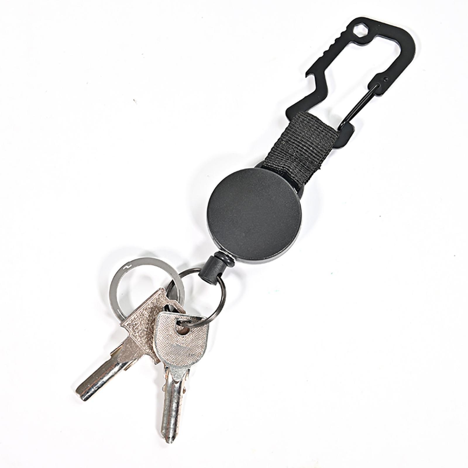 Retractable Keychain Heavy Duty Carabiner ID Badge Reels for Climbing Fishing