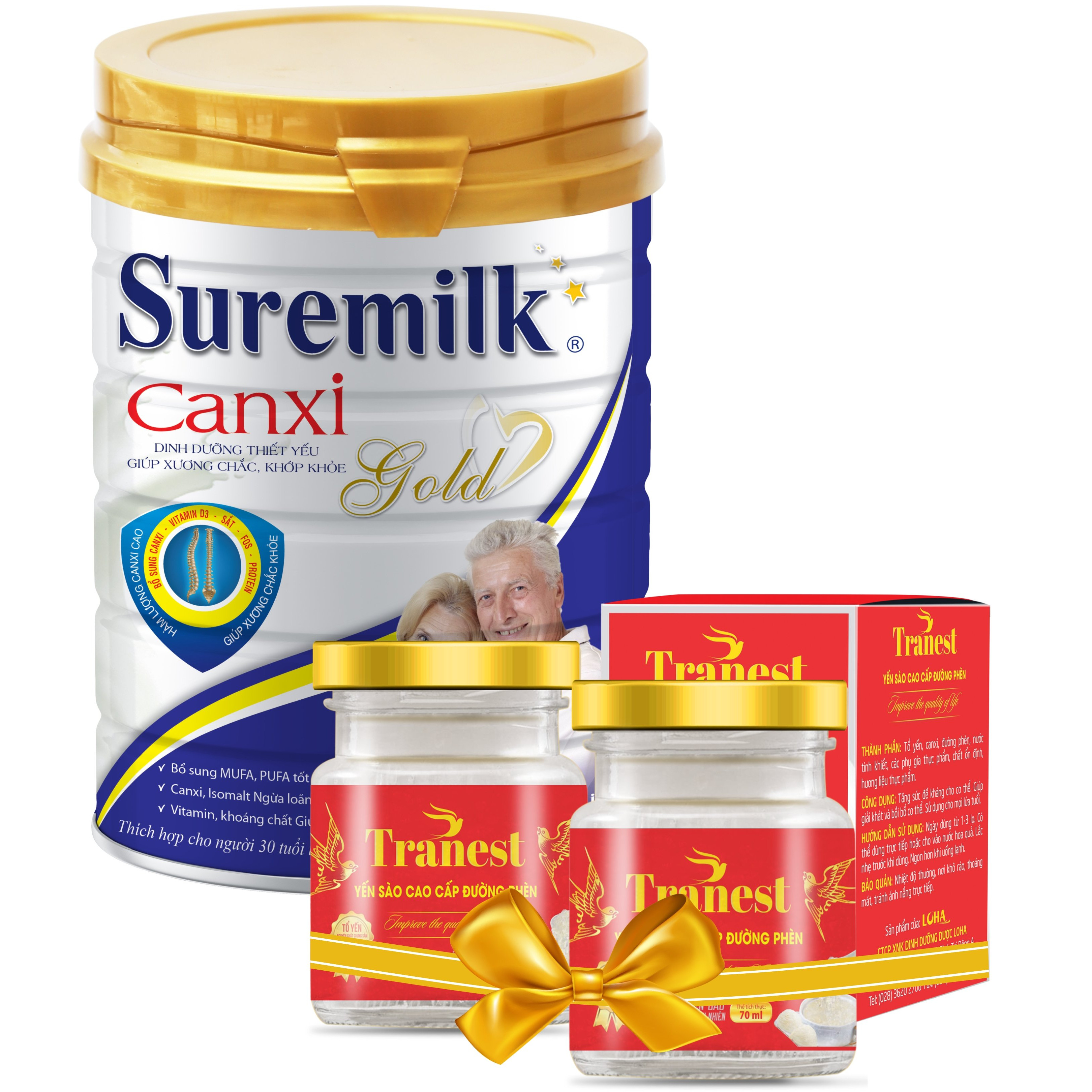 Sữa bột Suremilk Canxi 800g (bổ sung Canxi, ngăn ngừa loãng xương) - Tặng 2 lọ Yến Tranest