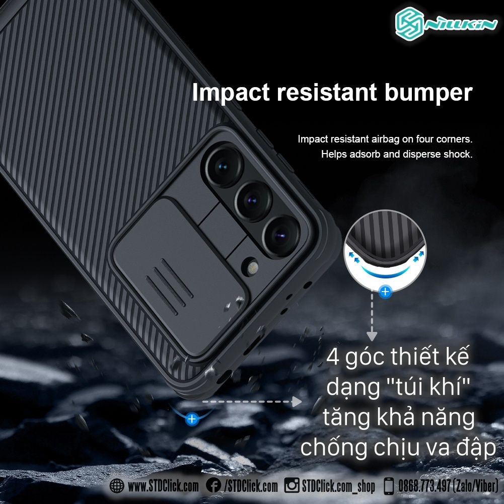 ỐP LƯNG DÀNH CHO ĐIỆN THOẠI SAMSUNG GALAXY S23 PLUS 5G NILLKIN CAMSHIELD PRO BẢO VỆ CAMERA