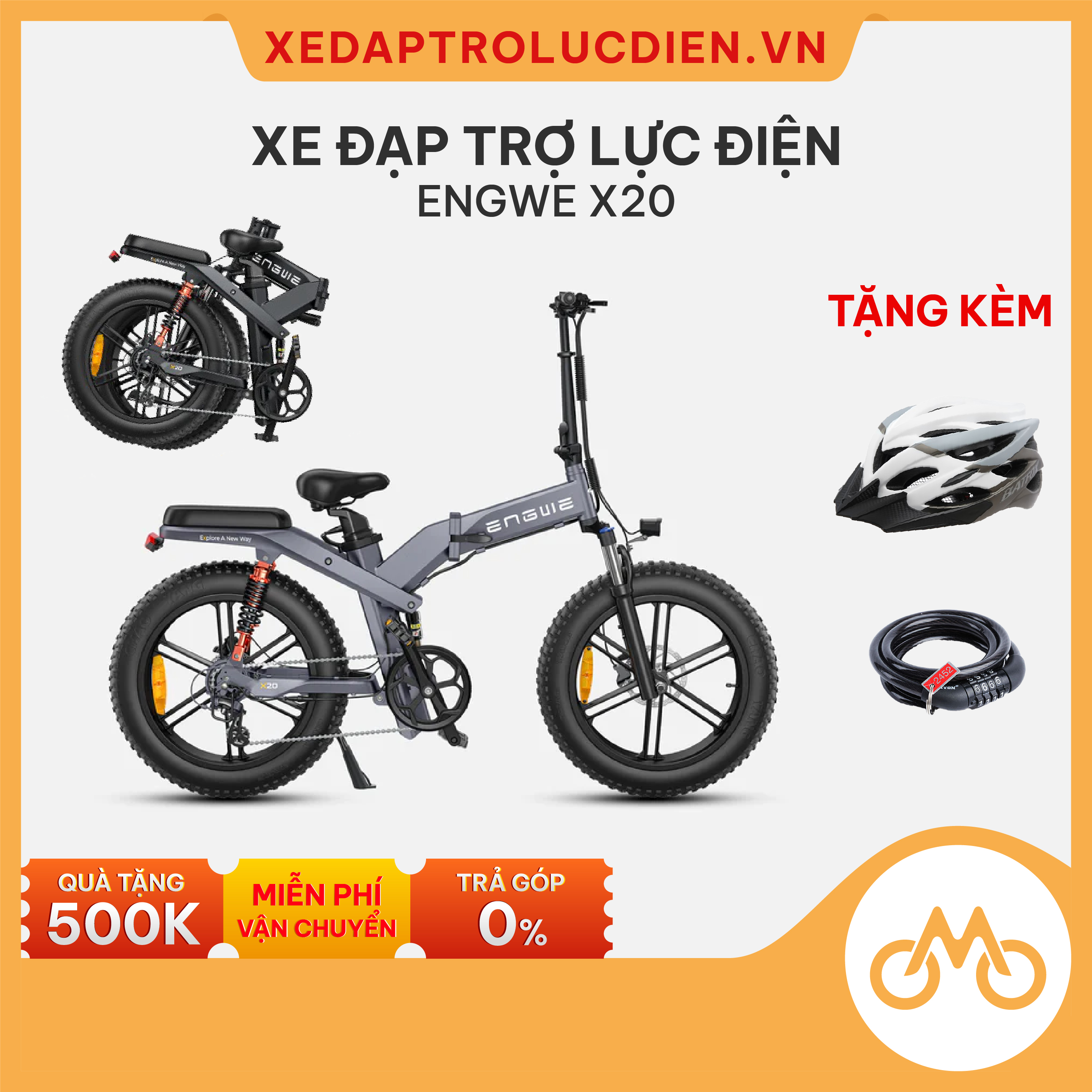 Xe đạp trợ lực điện Engwe X20- Gấp Gọn- Mạnh mẽ- Nam tính