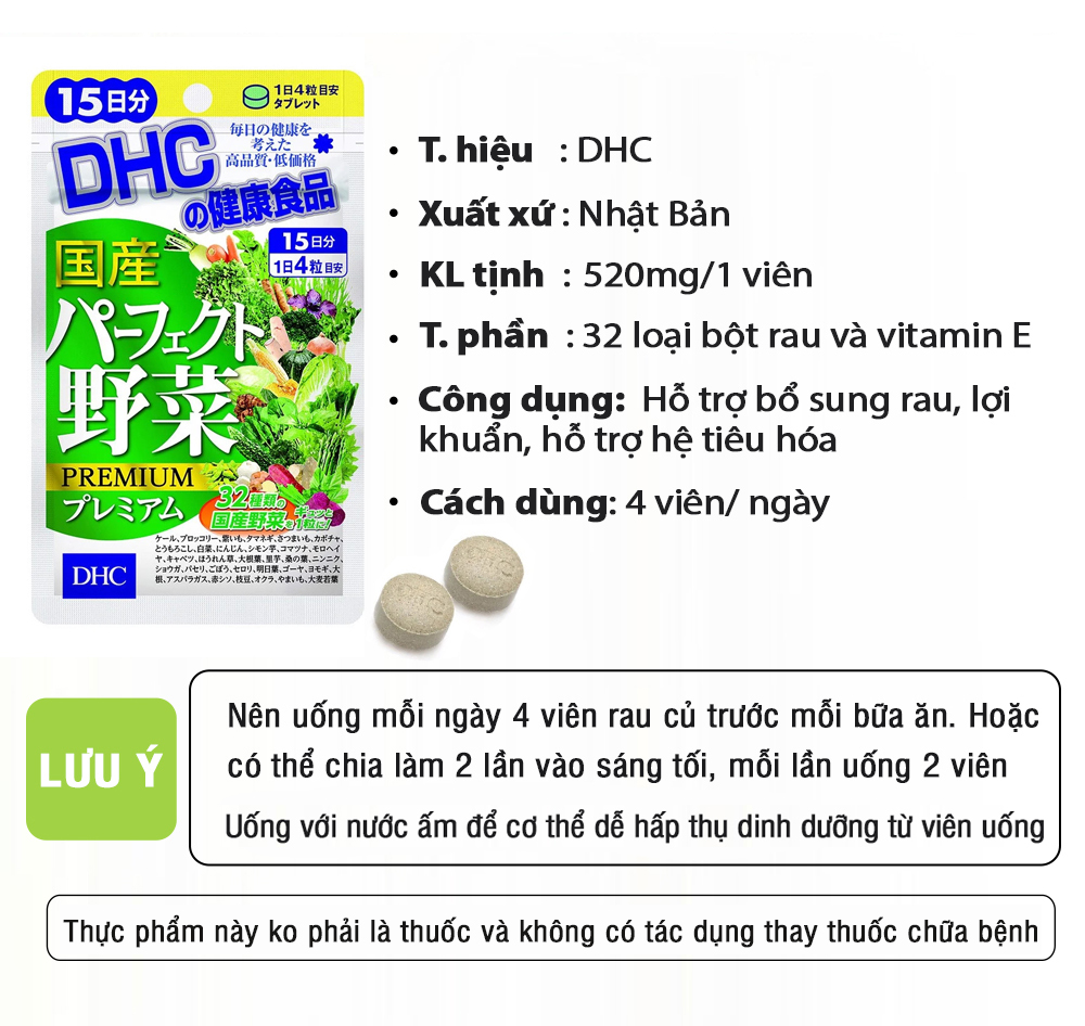 Combo Giảm nóng trong - Trắng da (Viên uống DHC Nhật Bản Rau củ và Vitamin C) Thực phẩm chức năng gói 30 ngày JN-DHC-CB9